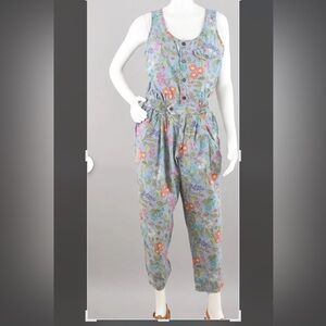 Vintage 80s Floral Women's Jumpsuit